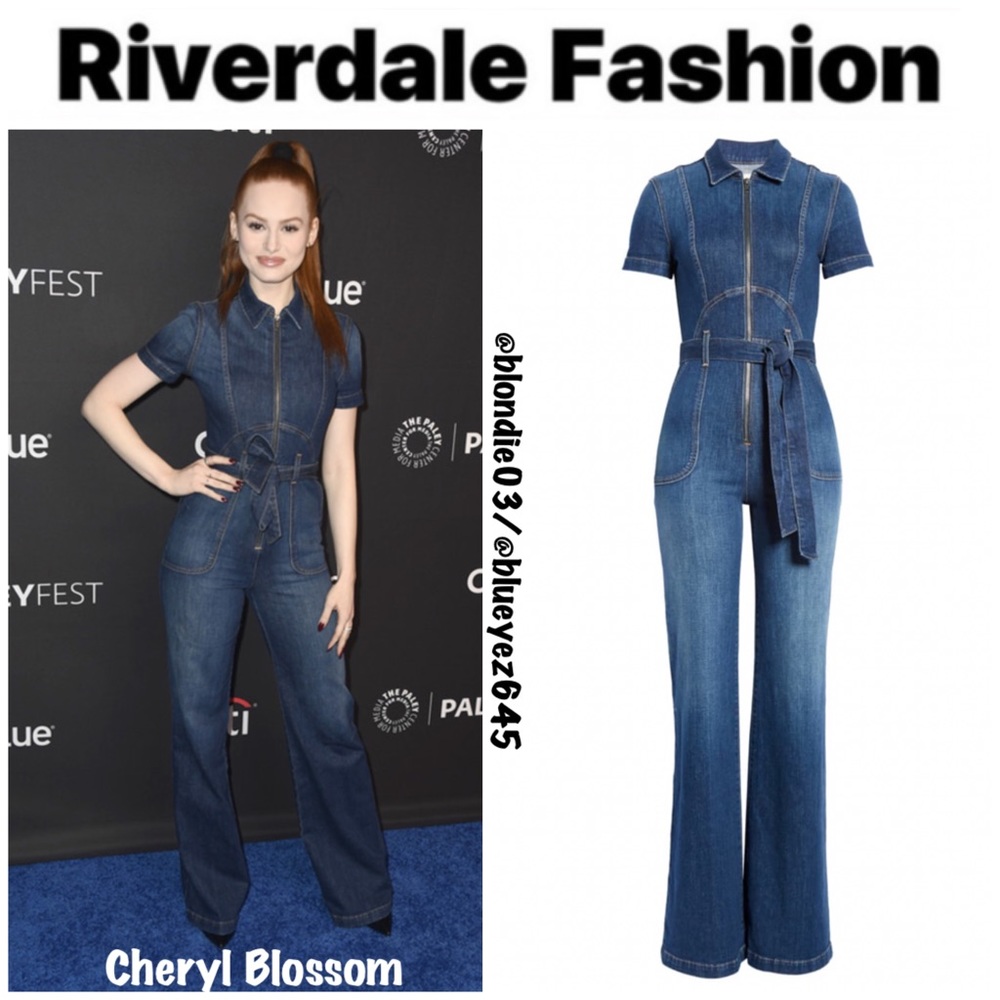 Alice + Olivia wide leg denim belted jumpsuit 30